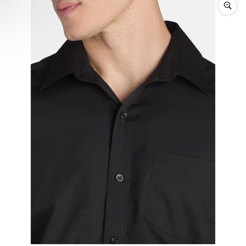 George Men's Classic Black Long Sleeve Button Down Dress Shirt NWT - Picture 2 of 5